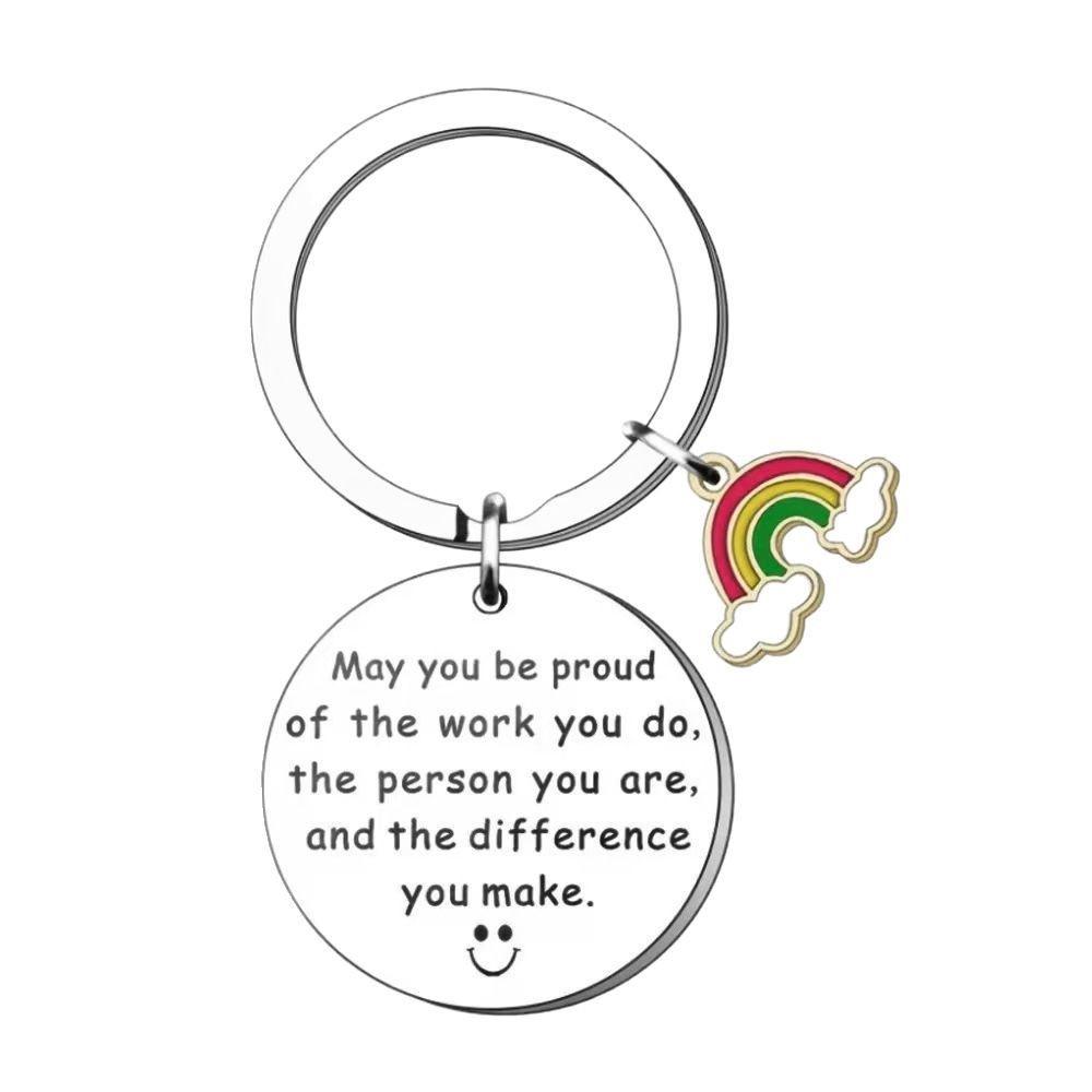Steel Stainless Keychain Rainbow Accessory Tourism Gift Friend Farewell Souvenir