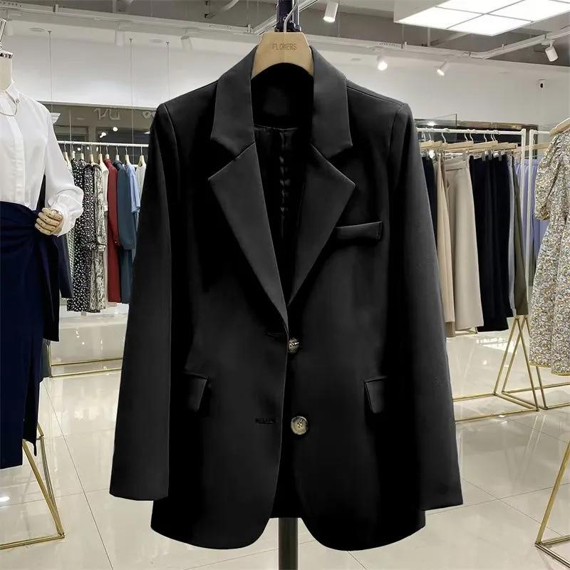 Spring and Autumn New Blazer Women's Casual Versatile Loose Design Top Solid Color Long-sleeved Suit