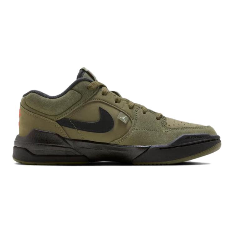 Air Jordan Stadium 90 GS Medium Olive Barnesko Grønn Universitetrød Sail HF6014-201