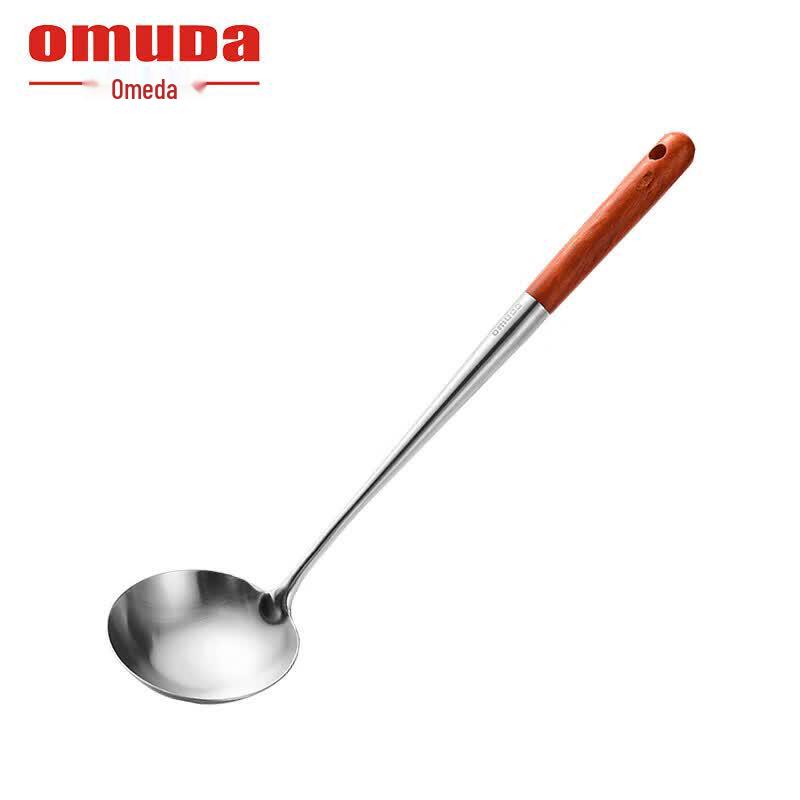 OUMEDALOCK 304 Stainless Steel Beech Wood Kitchen Utensil