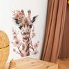 Cartoon Hand-Painted Flower Giraffe Wall Sticker Self-Adhesive for Bedroom Living Room Wall Decoration Home Decor