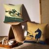 Competition Promotion Horse Racing Pillow Case Printing Pillowcase Living Room Sofa Cushion Cover Bedroom Room Decor