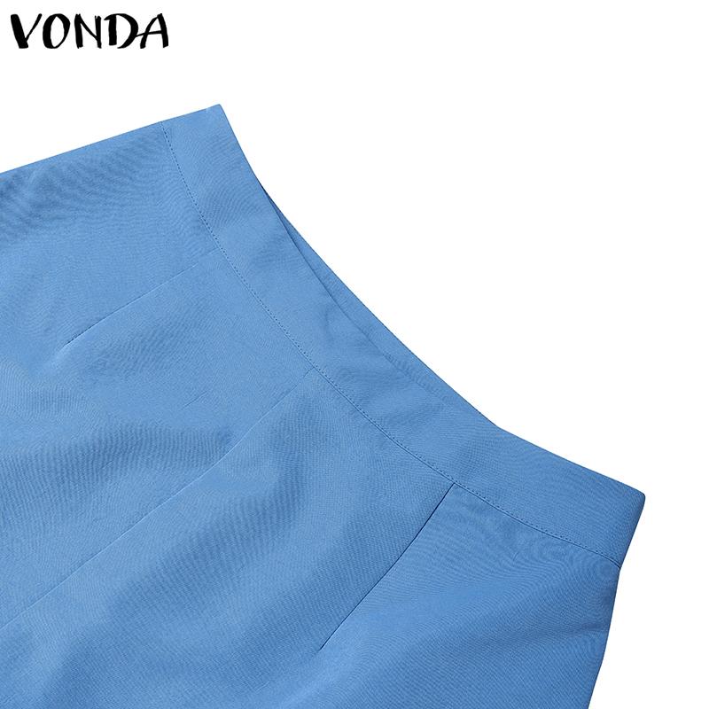 VONDA Two Piece Suit Sets Women Long Sleeve Blouse and Short Skirts Outfits
