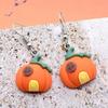 Fashion Pumpkin cat Hat Dangle Earrings Jewelry Halloween Cartoon Resin Earring