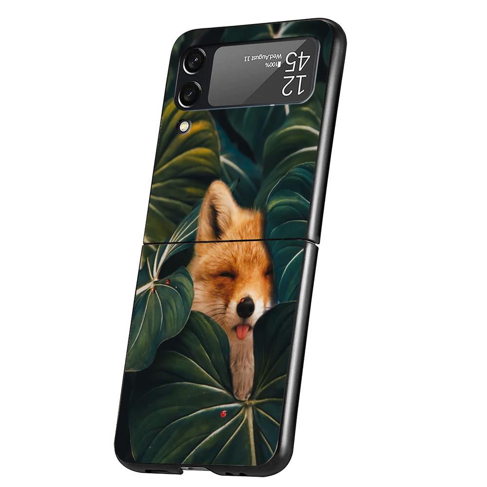Animal Fox Phone Case For Samsung Galaxy Z Flip 7 6 5 4 3 5G Cover ZFlip7 ZFlip6 ZFlip4 ZFlip5 ZFlip3 Coque Fundas Galaxy Z Flip