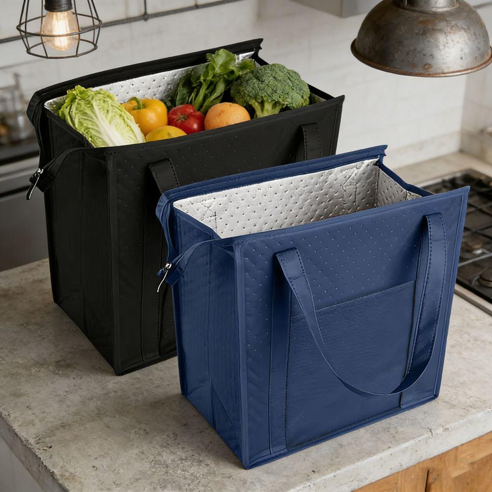 Non-woven Fabric Insulated Shopping Bags Reusable Thermal Cooler Bag  for Camping