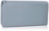 Marie Claire Women's Long Wallet, Large Capacity, Zippered Coin Purse, Genuine Leather, 24 Card Slots, Carrousel, Blue Gray