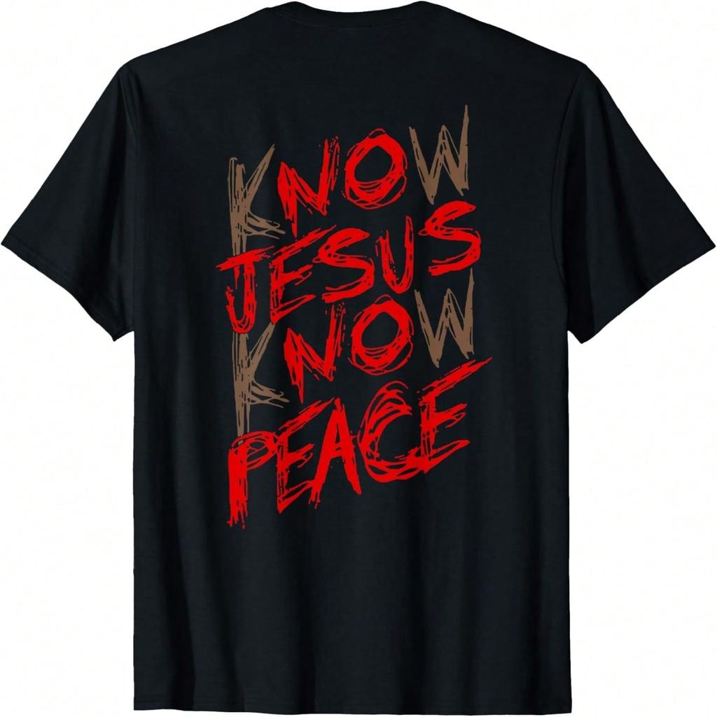 Kenne Jesus Kenne Frieden (Auf der Rückseite) T-Shirt