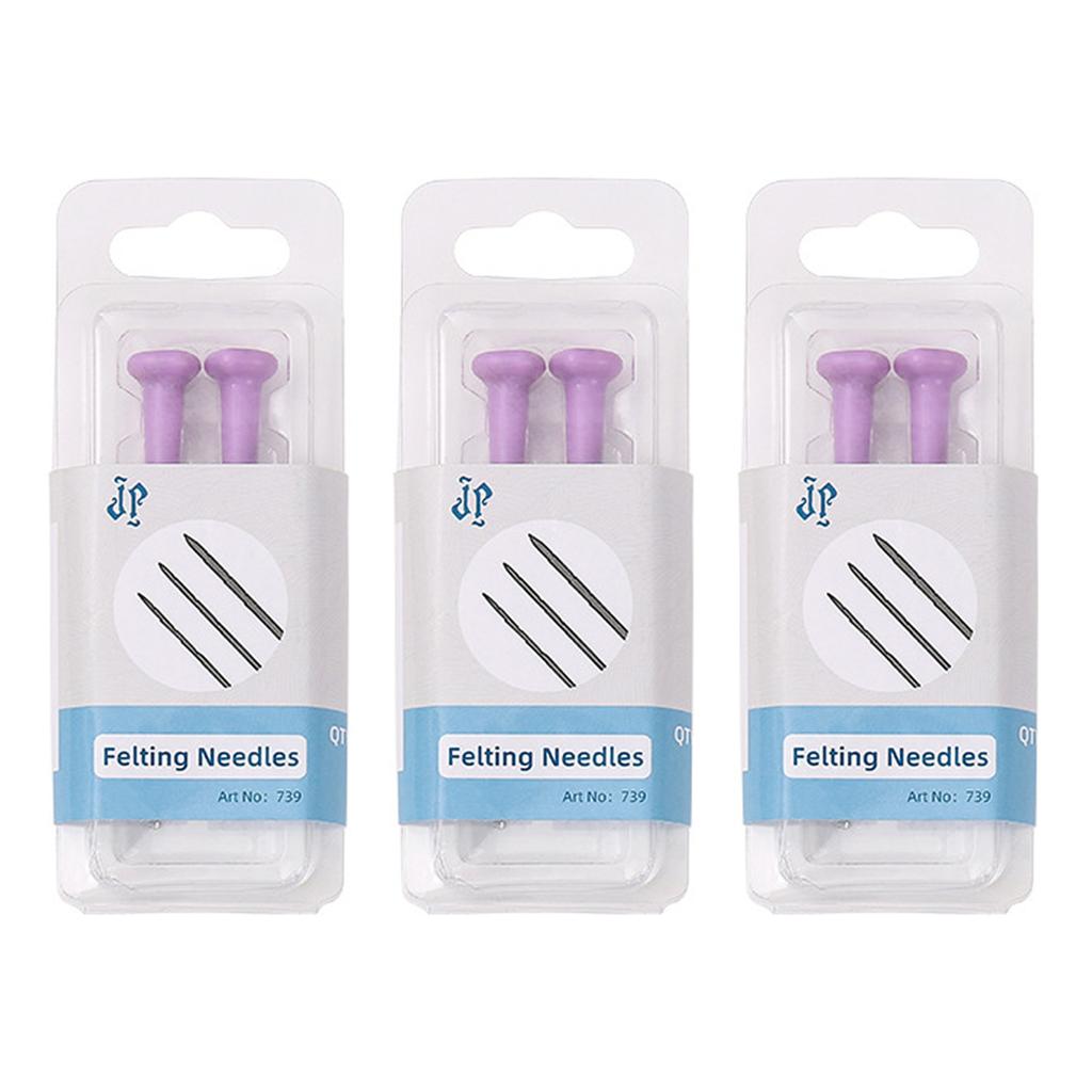6Pcs Wool Felting Needle with Ergonomic Grip Beginner Wool Felt Needle Set Wool Felting Supply Needle Felting Tool