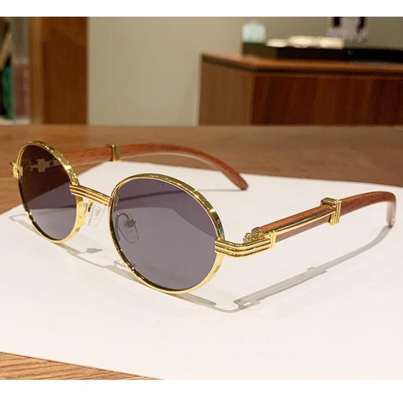 Ladies' sunglasses, men's and women's retro oval small frame sunglasses