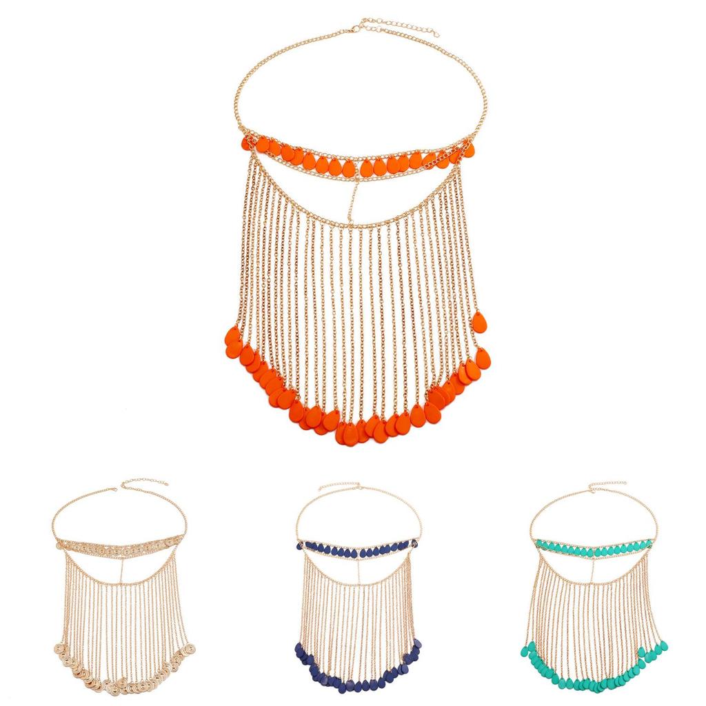 Modern European Headwear With Metal Coins And Tassels For Party Decor
