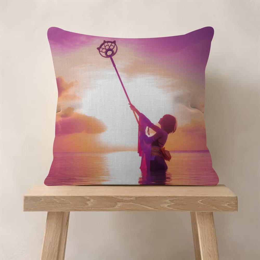 Pillow Gift Home Office Decoration Bedroom Sofa Car Cushion Cover Case 45X45 Game F-Final F-Fantasy X