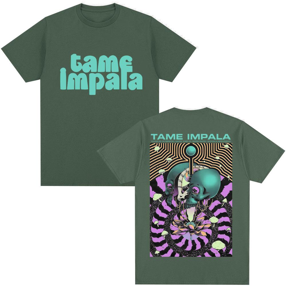 Vintage Rock Band Tame Impala T-shirt Men Women Harajuku Fashion Gothic T-shirts Oversized Casual Cotton T Shirt Male Streetwear