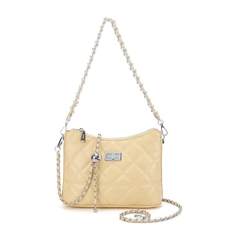 Spring and Summer New Niche Fashionable Small Fragrant Wind Rhombus Chain Bucket Bag Women's Versatile Commuting Foreign Style Shoulder Messenger Bag