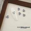 Luxurious Zircon Four-Leaf Clover Nail Art: White K Gold Heart Accessories