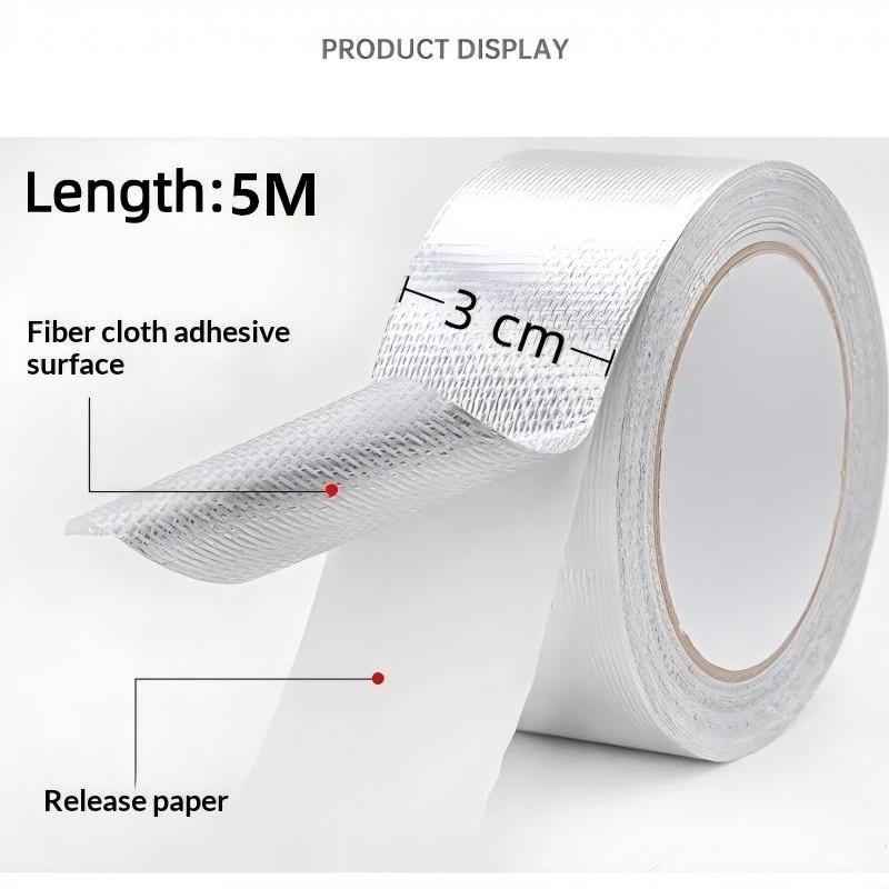 Exhaust Pipe Insulation Tape Exhaust Heat Tape Manifold Downpipe High Temperature Bandage Tape Silver Adhesive Tape
