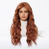 Orange Brown Wig Synthetic Long Wigs for Women Water Wave Hairstyle Cosplay Halloween Party Natural Sexy Ladies Wig
