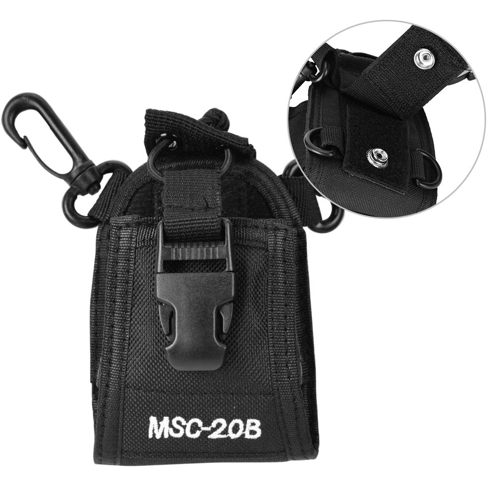 Portable Nylon Shoulder Strap Belt Case Holder Bag Pouch for Walkie Talkie Two Way Radio  Black
