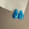 Sea salt ice blue, super fairy French retro acrylic water drop earrings, light luxury high-end temperament ears