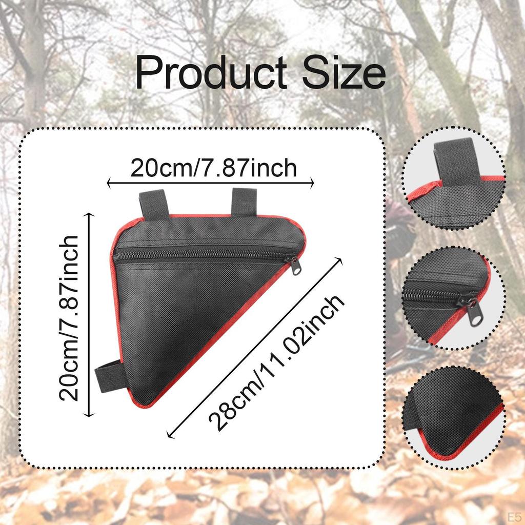 Bicycle Frame Bag, Triangle Design, Front Tube Storage Bag