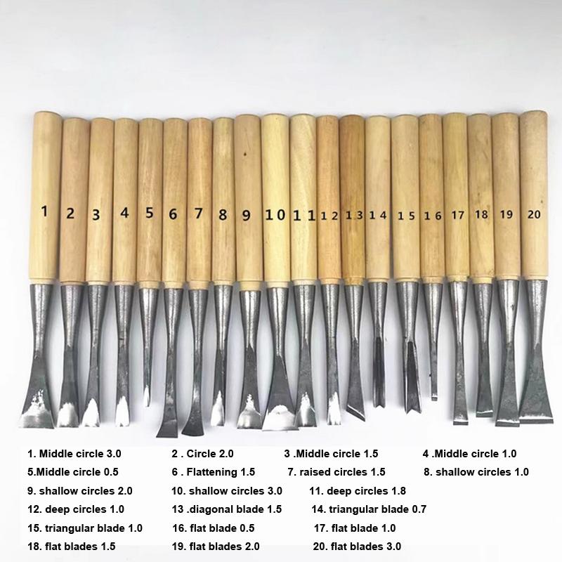 Woodworking Carving Root Carving Tea Tray Base Making Tool Blanking Chisel Set5