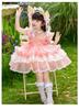 Girl Lolita Princess Dress Summer Lace Children's Super Fairy Flower Fairy Pink Dress Puff Skirt Dress