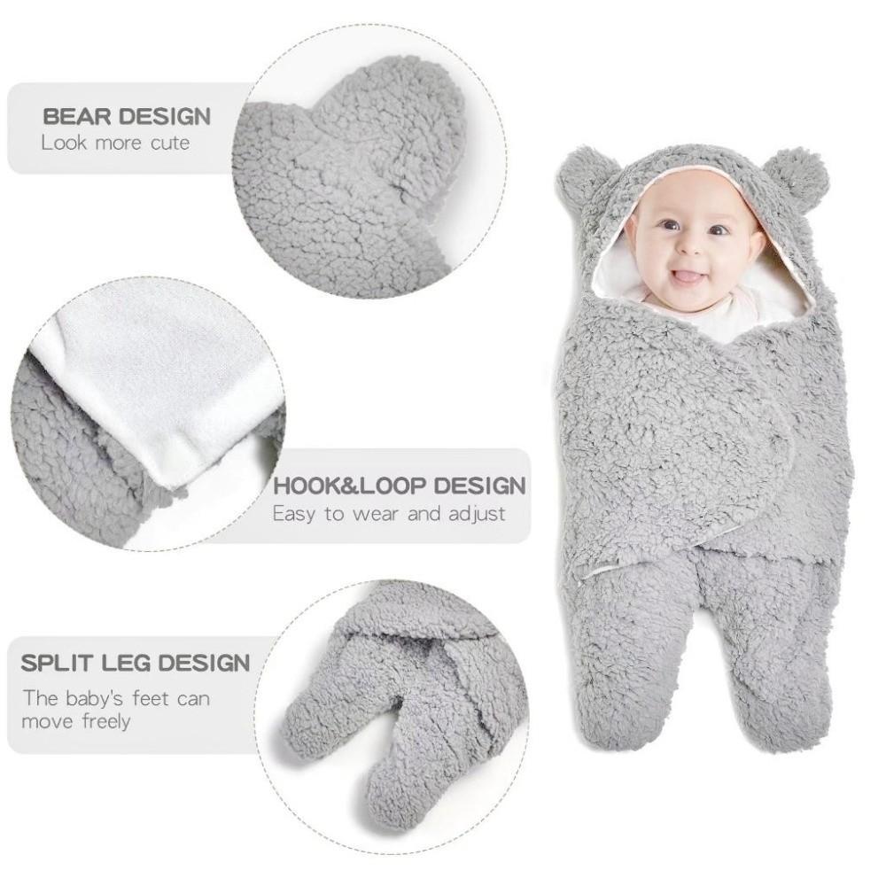 Warm Newborn Swaddle Wrap Imitation Berber Fleece Baby Blanket Newborn Baby Sleeping Bag  Infant