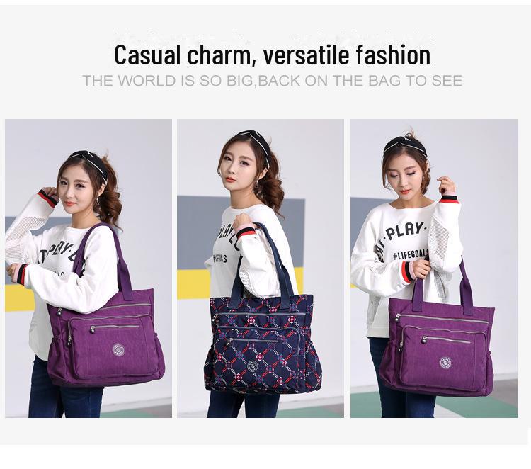 Women's Casual Lightweight Nylon Shoulder Bag – Trendy, Versatile, and Large Capacity Travel Handbag