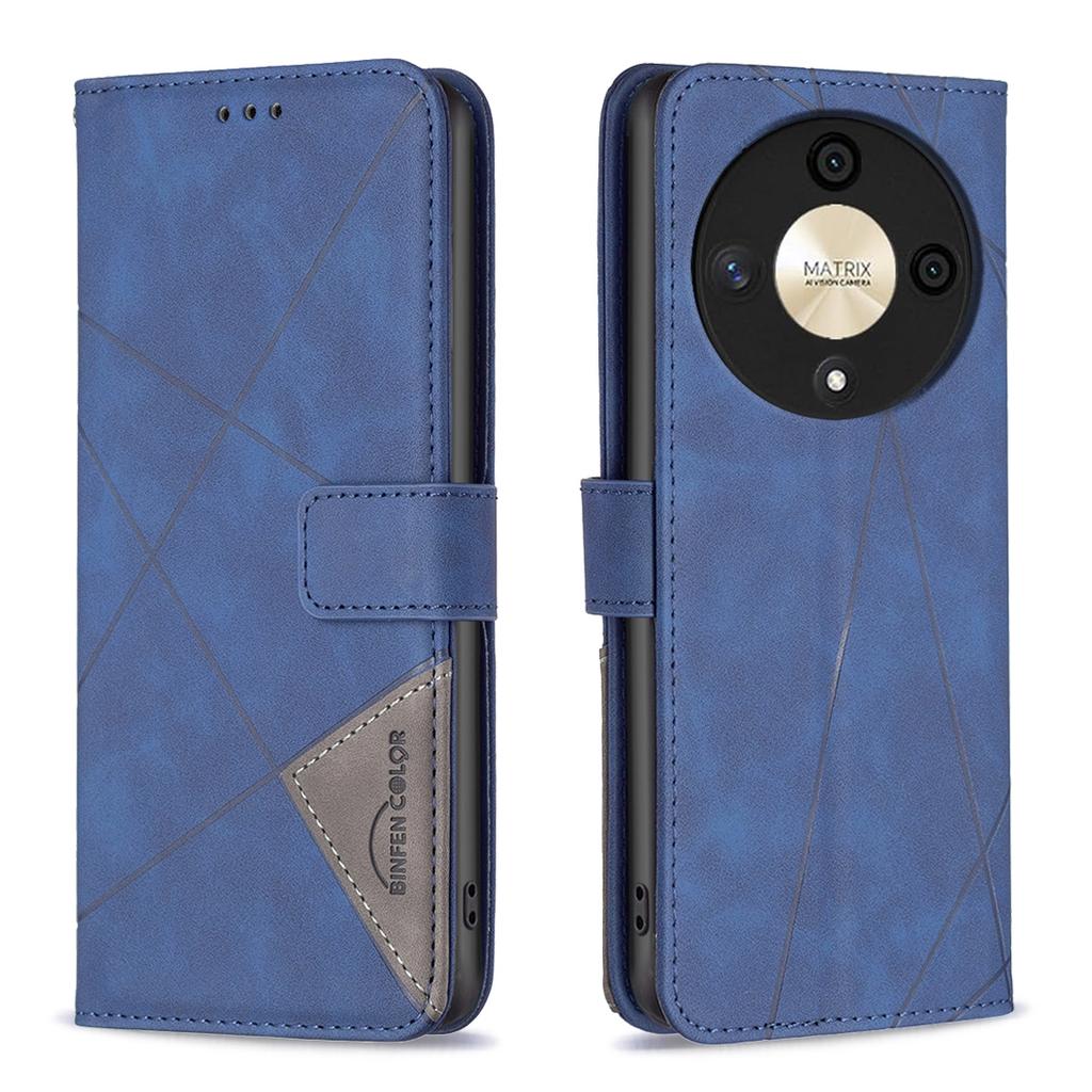 BINFEN COLOR For Honor X9b 5G/Magic6 Lite 5G Phone Cases Wallet Stand Geometry Imprinted Leather Cover
