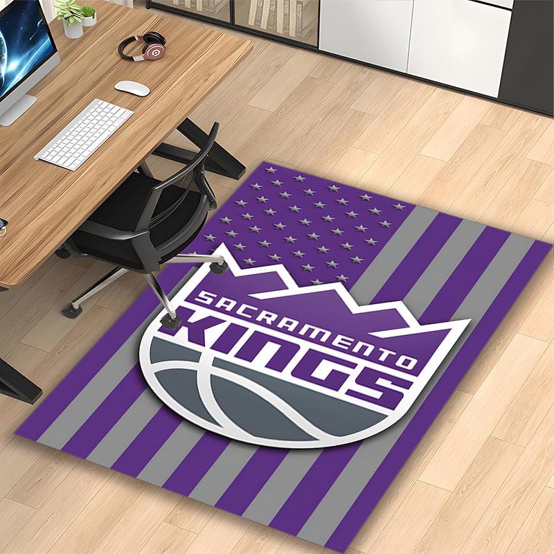1pc Office Carpet, Kings Basketball Chair Rug, Living Room Printed Area Rug, Home Chair Floor Mat