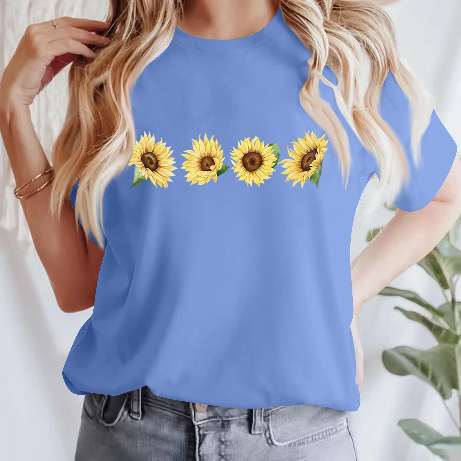 

Женская повседневная футболка с принтом, пуловер с круглым вырезом, топ с короткими рукавами L