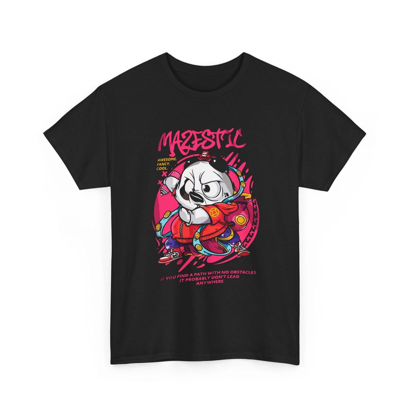 Majestic Panda T-Shirt | Cartoon Panda Graphic Shirt, Unisex Cotton Tee, Animal XL