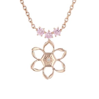 Naszyjnik z wisiorkiem Frozen Silver Pink Gold powlekany diamentami i cyrkoniami sześciennymi [Disney] (VPCDS20304)