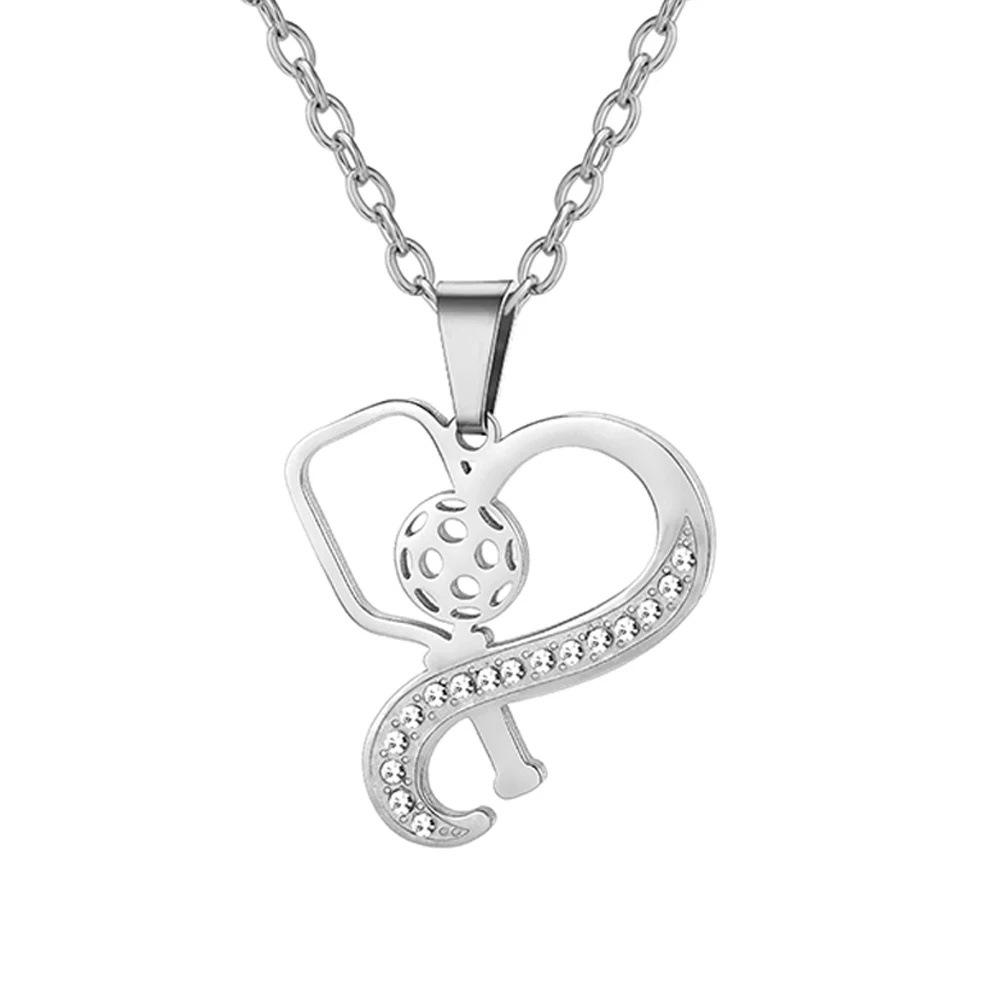 Sports Theme Diamond Necklace Volleyball Tennis Basketball Baseball Jewelry Gift For Athletes And Sports Lovers