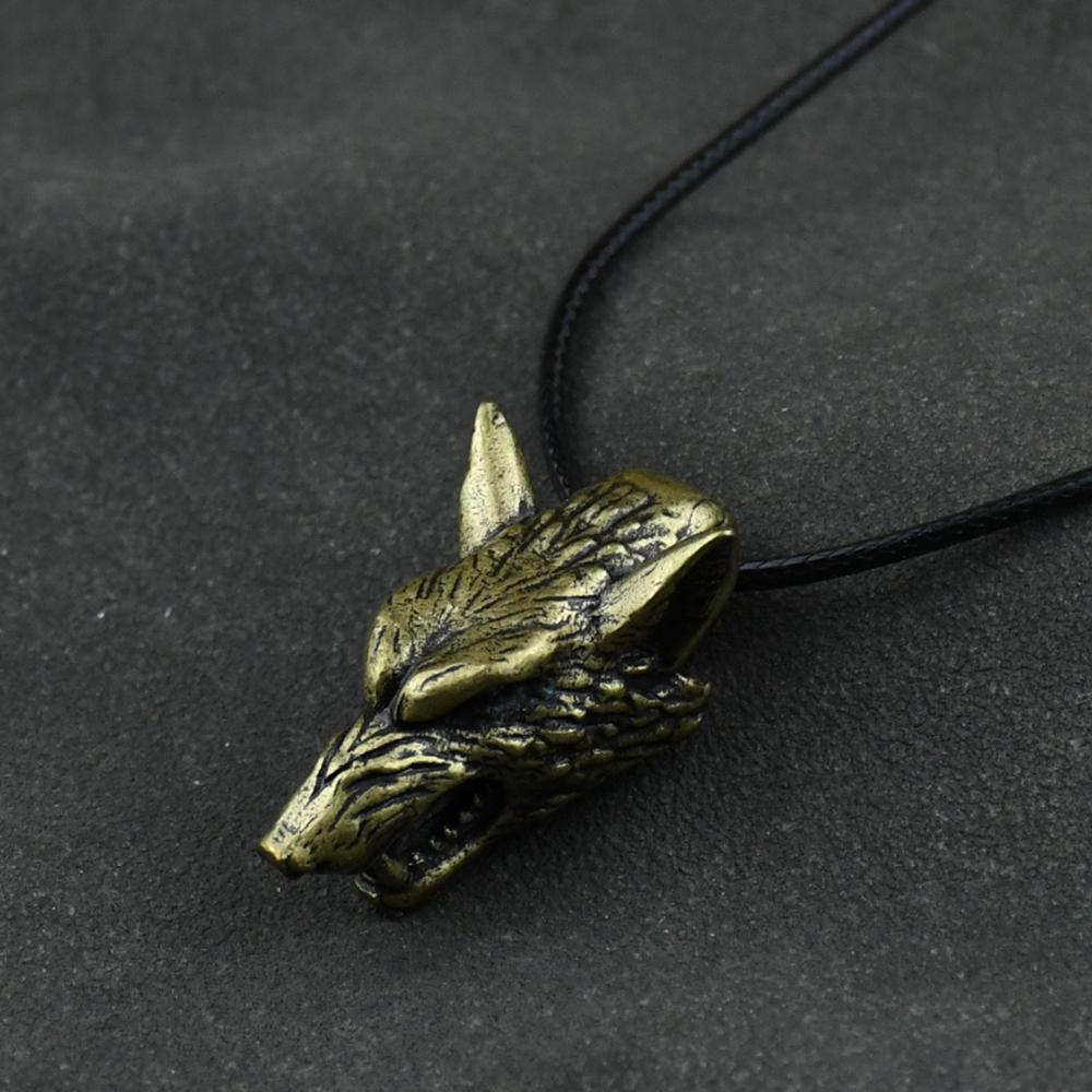 

Вiking Wolf Head Necklace Норвезький Амулет Ручна Робота Прикраси для Чоловіків Жінок Оригінальний Тваринний Підвіска