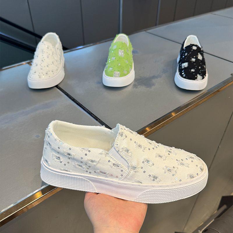 Herren Leichte Slip-On Canvas Schuhe - Sommer Casual, Bequem, Pailletten-Verzierter Stil