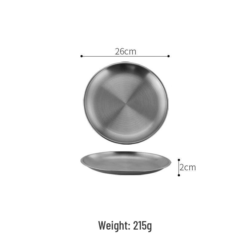 Korean Style Stainless Steel Round Serving Plate