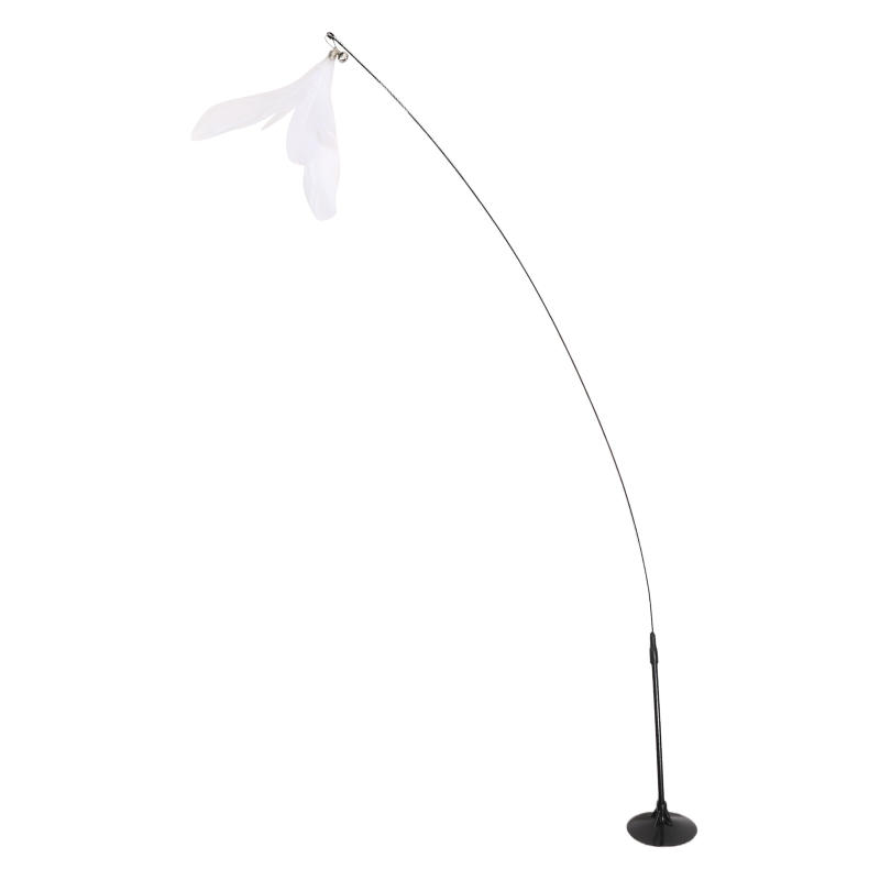 Interactive Cat Toy Handfree Cat Stick Playing Kitten Playing Teaser Wand Toy Suction Cup Feather Cat Wand Pet Supplies