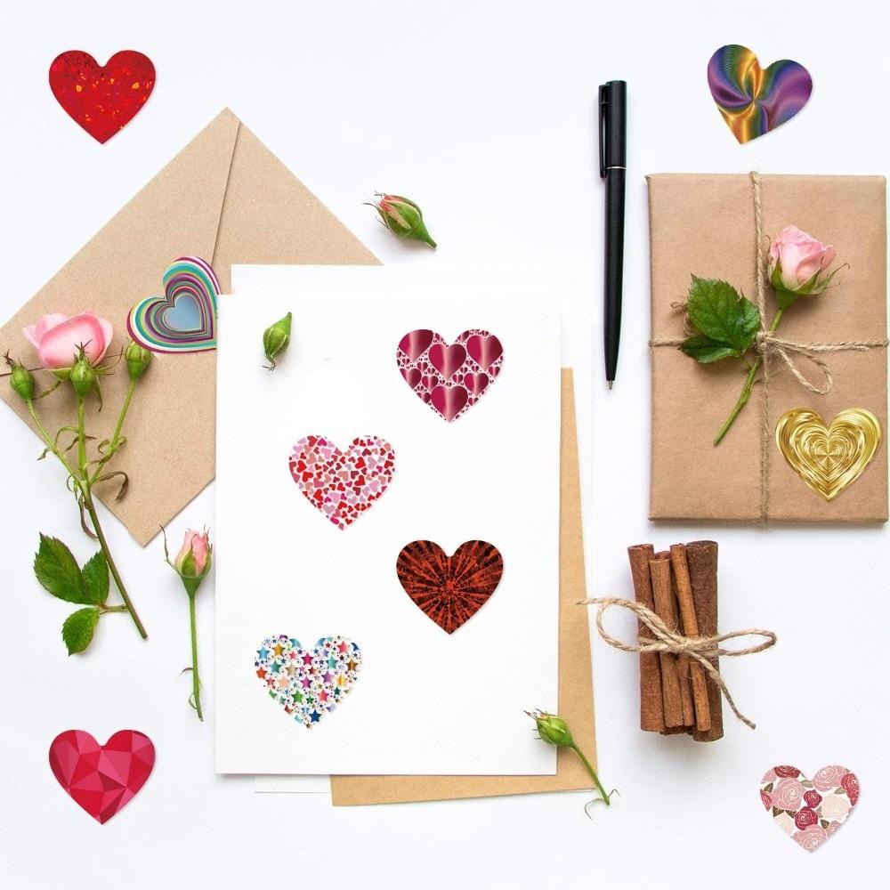 1000 Stück Herzförmige Liebesherz-Aufkleber Selbstklebend 2,5 cm Dekoratives Aufkleberpapier Niedliches Geschenkversiegelung Frohen Valentinstag