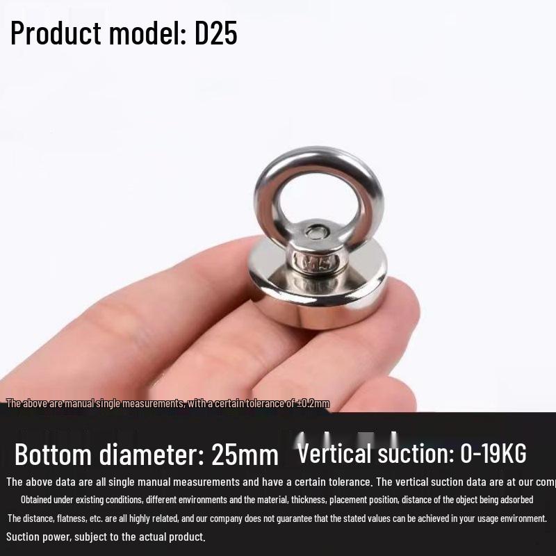 Round High-Strength Neodymium Fishing Magnet with Suction Cup Eyebolt
