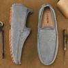 Spring Trendy British-Style Men's Slip-On Shoes - Solid Color, Simple, Casual, Large Size, Korean Fashion.