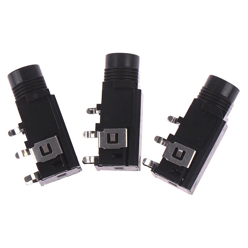 3pcs/lot 6.35mm Stereo Female Socket Audio Adapter 4Pin