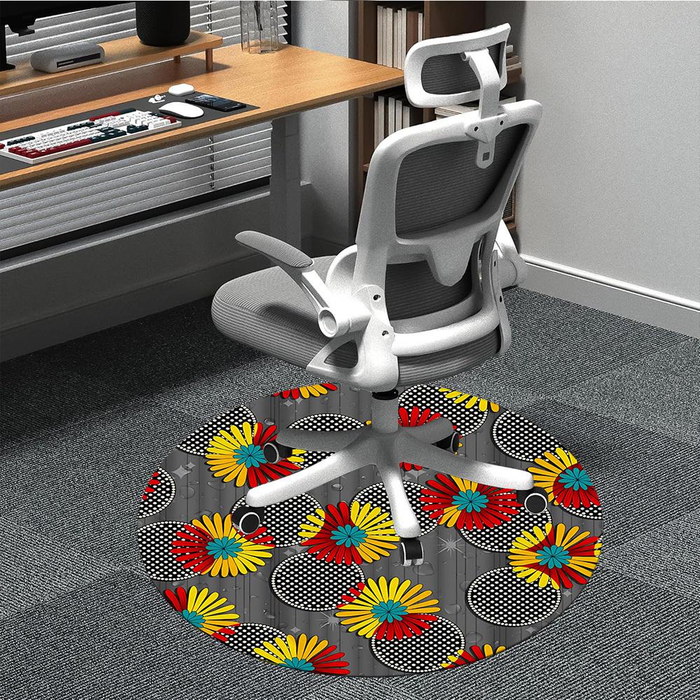 

1pc Floral Pattern Chair Carpet for Office, Non-slip, Soft and Durable Office Rug for Interior Decoration, Perfect for Office yy260313043 80cm by 80cm
