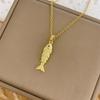 Collar de Peces Pequeños Retro Móviles para Mujer Colgante de Koi de Lujo Personalizado Cadena para Clavícula de Acero Inoxidable Accesorio de Joyería