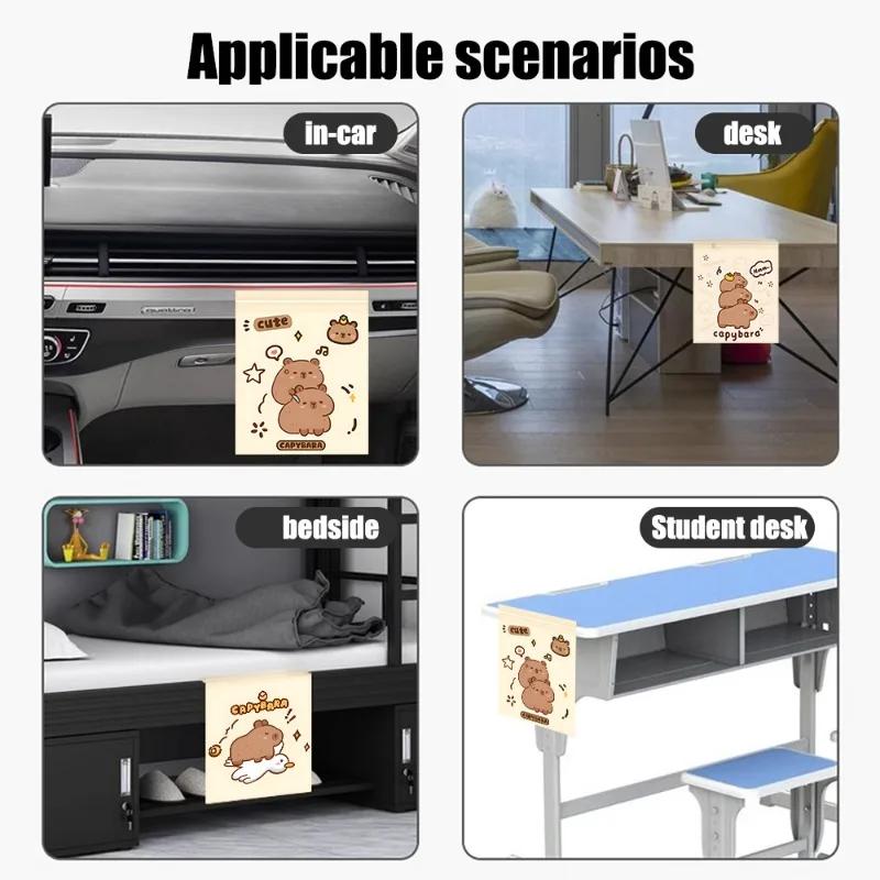 90pcs Cartoon Capybara Car Disposable Garbage Bag Portable Universal Auto Door Seat Household Thickened Desktop Trash Can