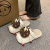 Girls Heart Home Soft Bottom Bag Head Drag 2025 Autumn and Winter Milk Cute Big Eyes Cookies Doll Cotton Slippers Women's Winter Wear