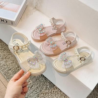Girls' Shoes, Children's Baby Princess Sandals, New Style, Summer, Little Girls, Big Kids, Soft Soles, Stylish Crystal