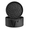 Protective Mats for Furniture Silicone Coaster Set with Holder, Non Slip Diamond Pattern Drink Coasters Stylish Table Cups Glasses, Heat Resistant