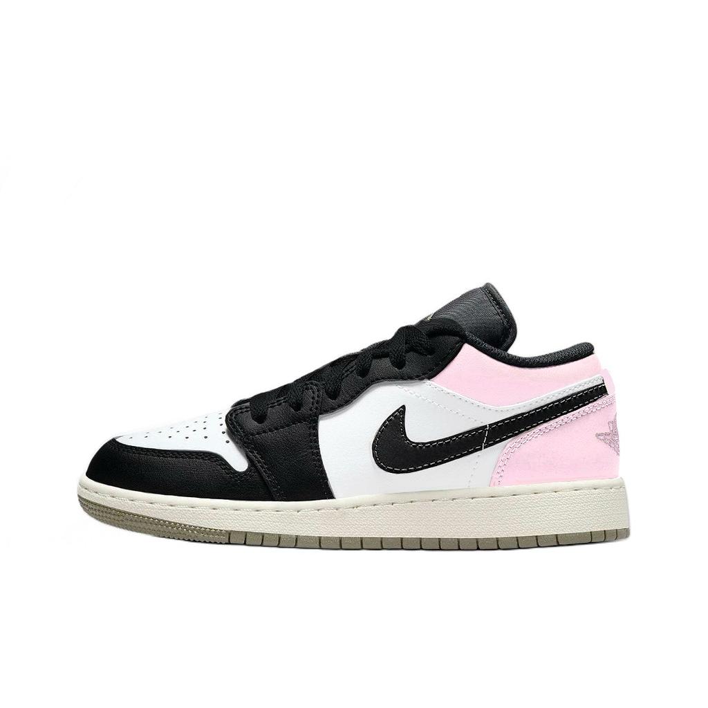 Jordan Air Jordan 1 Cherry Blossom Pink Leather Abrasion Resistant Low top Basketball Shoes Unisex Pink 553558-092(Team1119-)