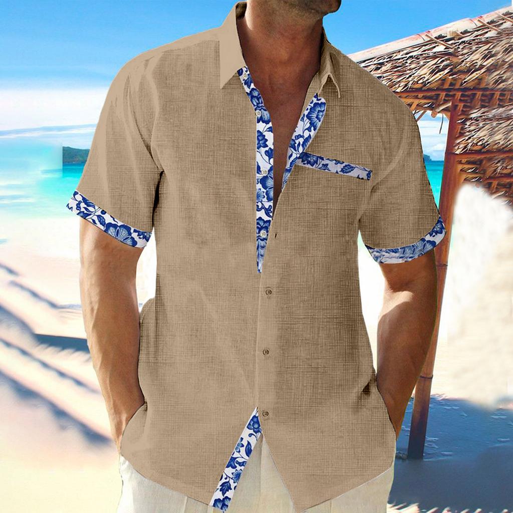 Hawaii-Hemd für Herren, Herren-Bowling-Hemden im Vintage-Stil, kurzärmelig, Sommer-Strandhemd